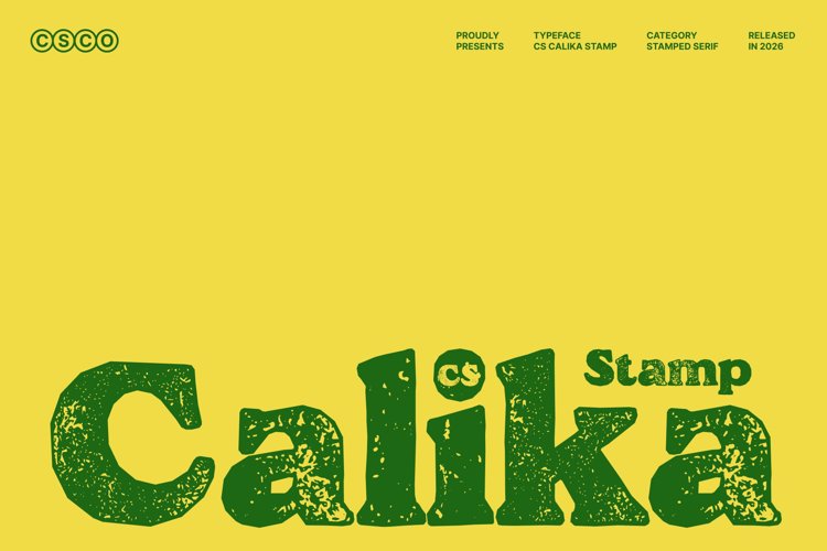 Preview of CS Calika Stamp Font