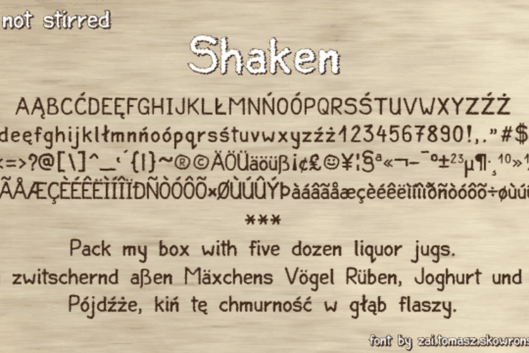 Shaken Font