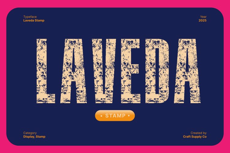 Preview of Laveda Stamp Font
