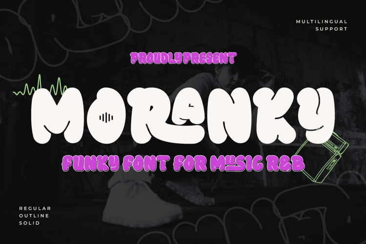Preview of MORANKY Regular Font