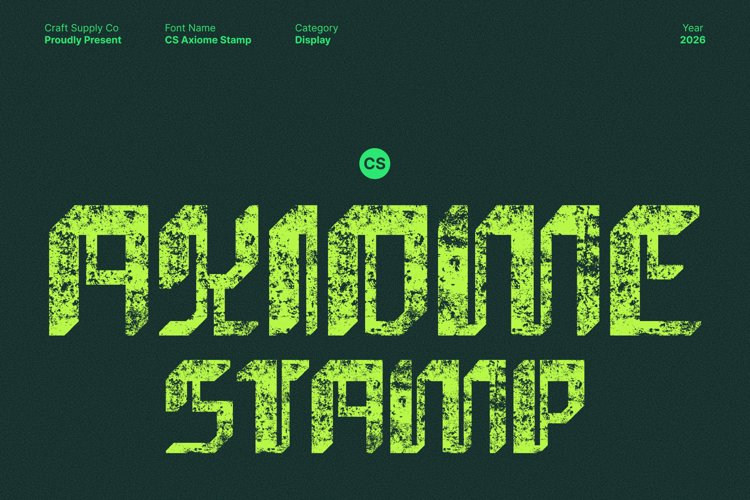 Preview of CS Axiome Stamp Font