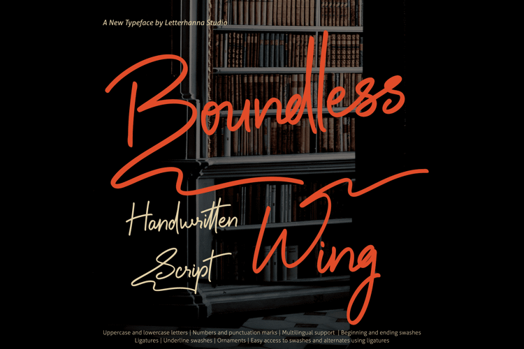 Preview of Boundless Wing Font