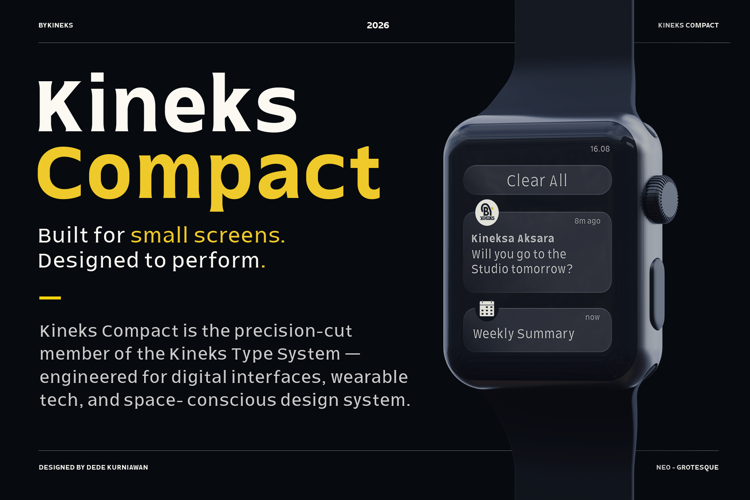 Preview of Kineks Compact Font