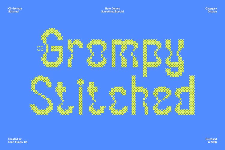 Preview of CS Grompy stitched Font