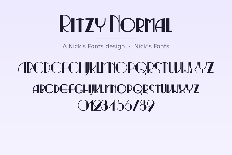 Preview of Ritzy Normal Font