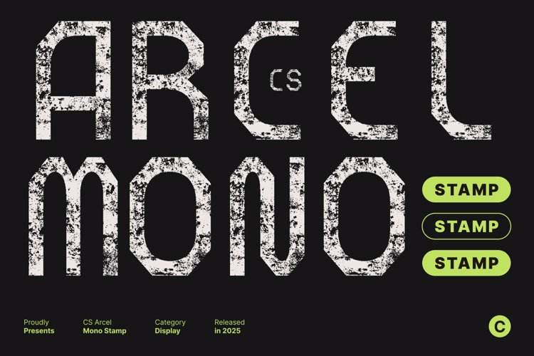 Preview of CS Arcel Mono Stamp Font