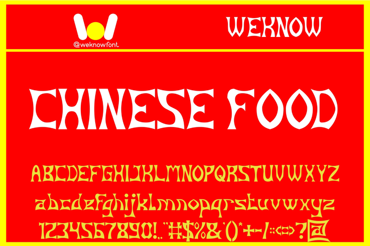 Chinese Food Font