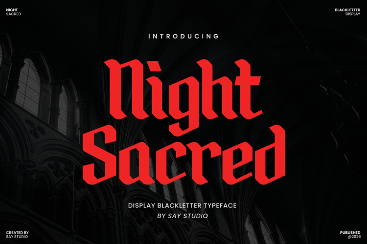 Preview of Night Sacred Font