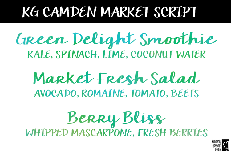 KG Camden Market Script Font