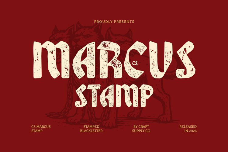 Preview of CS Marcus Stamp Font