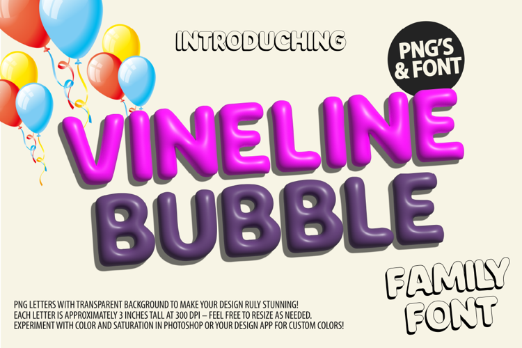 Preview of Vineline Bubble Font