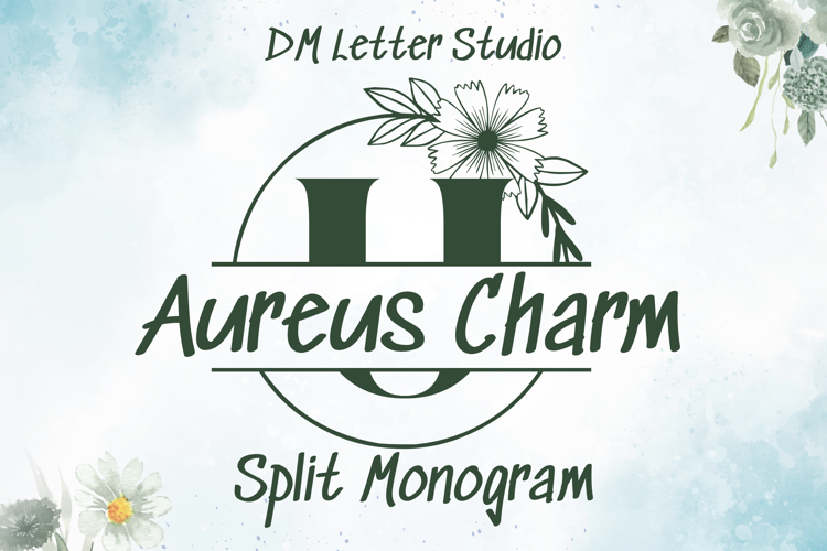 Preview of Aureus Charm Split Monogram Font