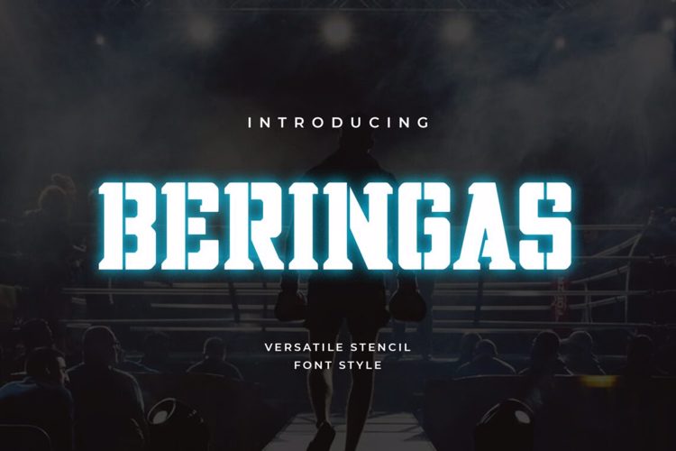 Preview of Beringas Block Military Stencil Font