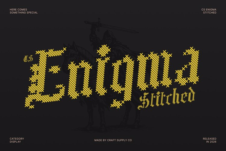 Preview of CS Enigma Stitched Font