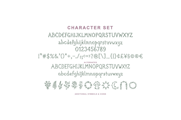Preview of Folk Flora Font