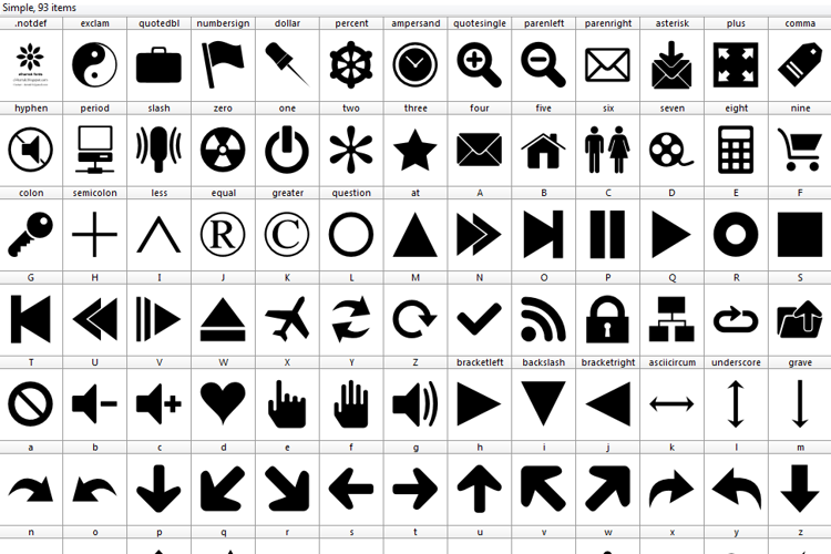 Font 90 Icons