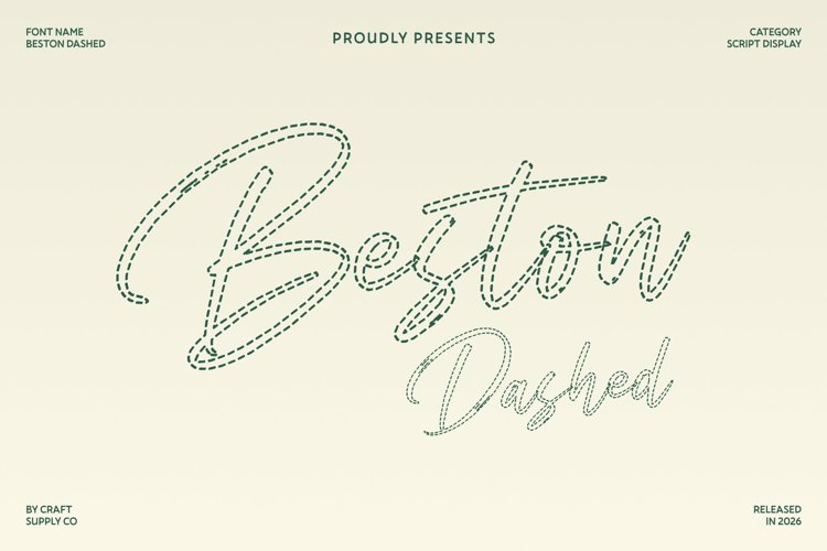 Preview of Beston Dashed Font