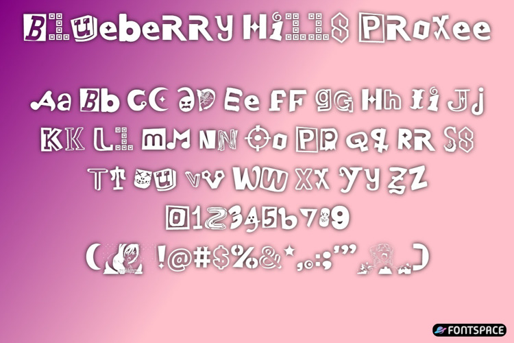 Preview of Blueberry Hills Proxee Font
