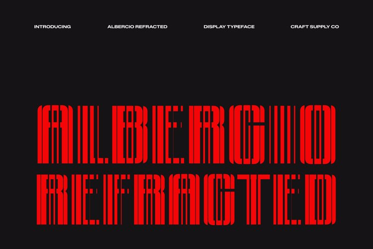Preview of Albercio Refracted Font