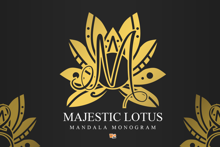 Preview of Majestic Lotus Mandala Monogram Font
