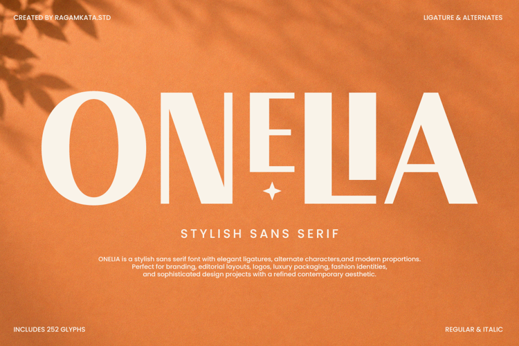 Preview of Onelia Font