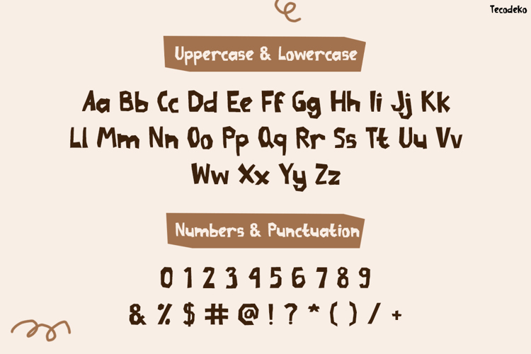 Preview of Tecodeko Font