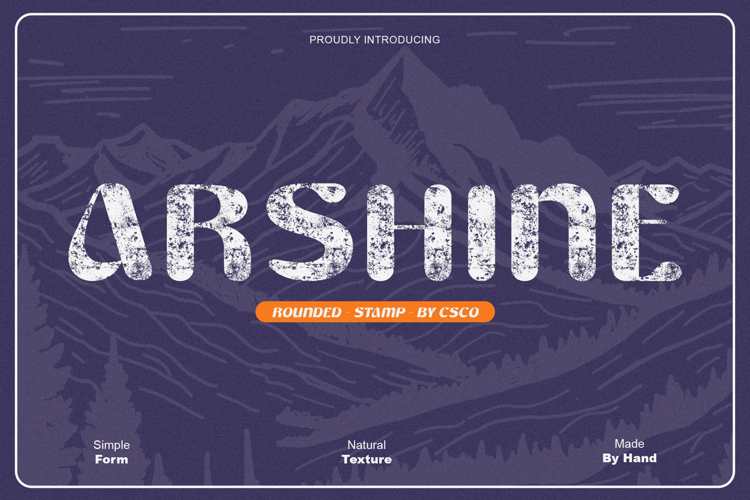 Preview of Arshine Rounded Stamp Font