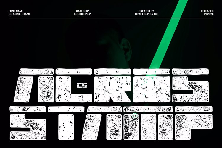 Preview of CS Acros Stamp Font