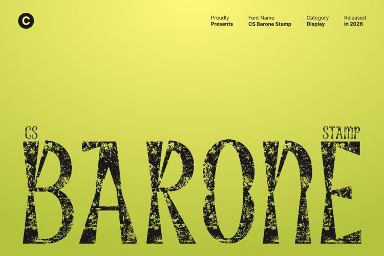 Preview of CS Barone Stamp Font