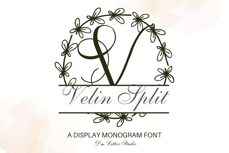 Preview of Velin Split Monogram Font