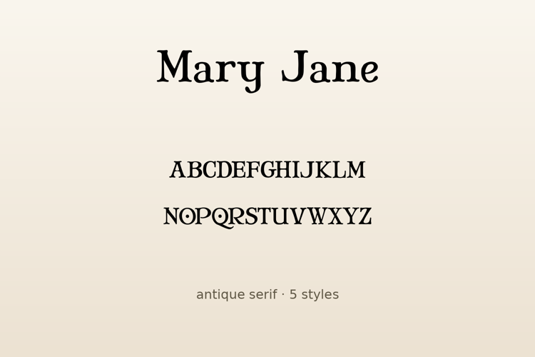 Preview of Mary Jane Font