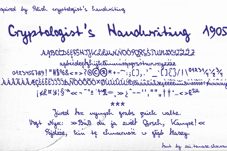 Cryptologist's Handwriting Font