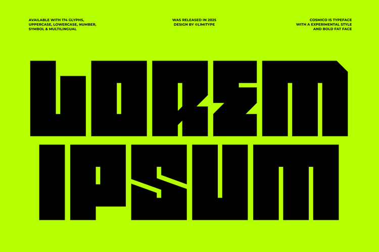 Preview of Cosmico - Bold Font