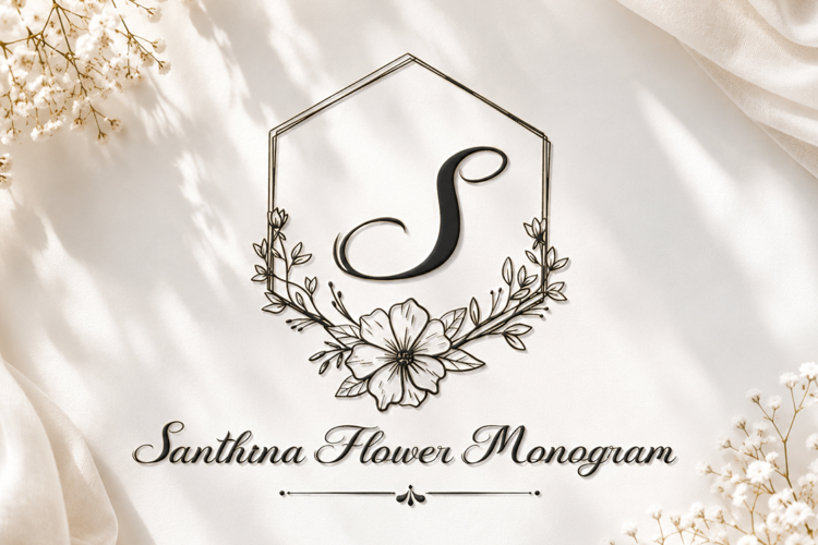 Preview of Santhina Flower Monogram Font