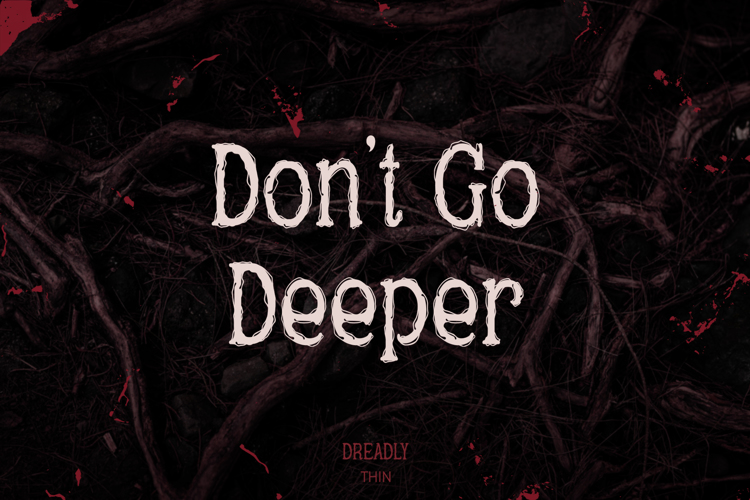 Preview of Dreadly Thin Font