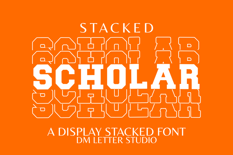 Preview of Scholar Stacked Font