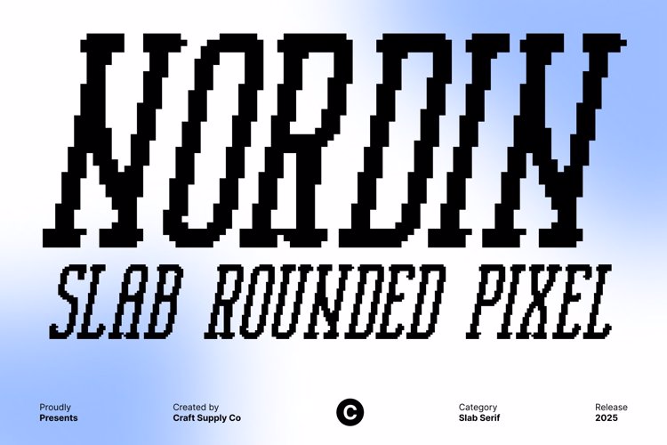 Preview of Nordin Slab Rounded Pixel Font