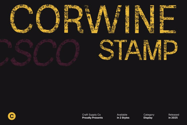 Preview of Corwine Stamp Font