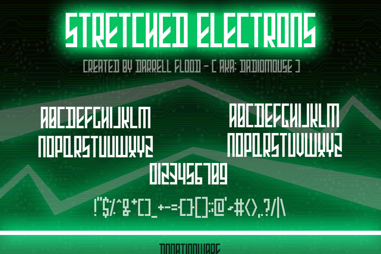 Stretched Electrons Font