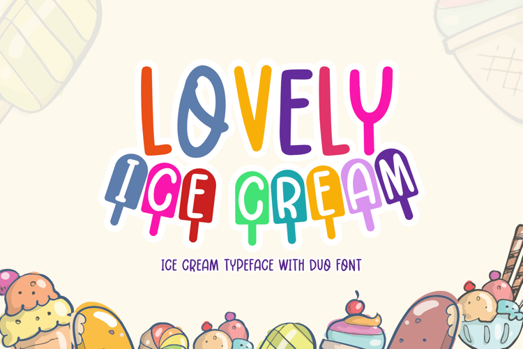 Lovely Ice Cream Decorative Font