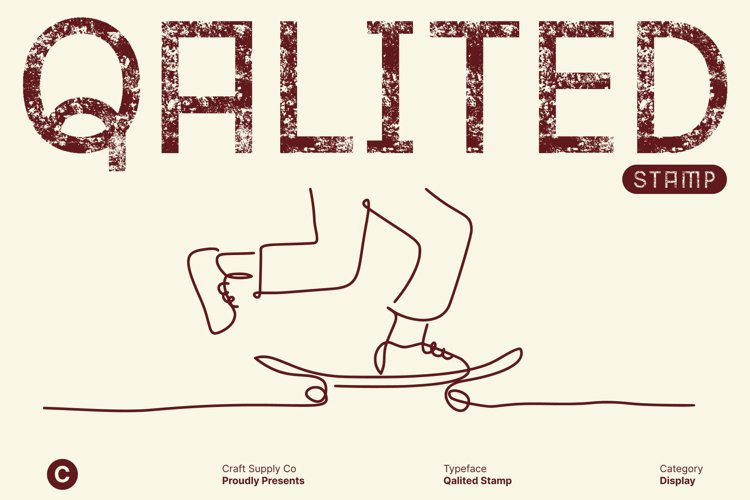 Preview of Qalited Stamp Font