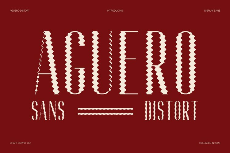 Preview of Aguero Sans Distort Font