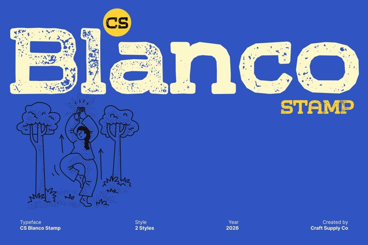 Preview of CS Blanco Stamp Font