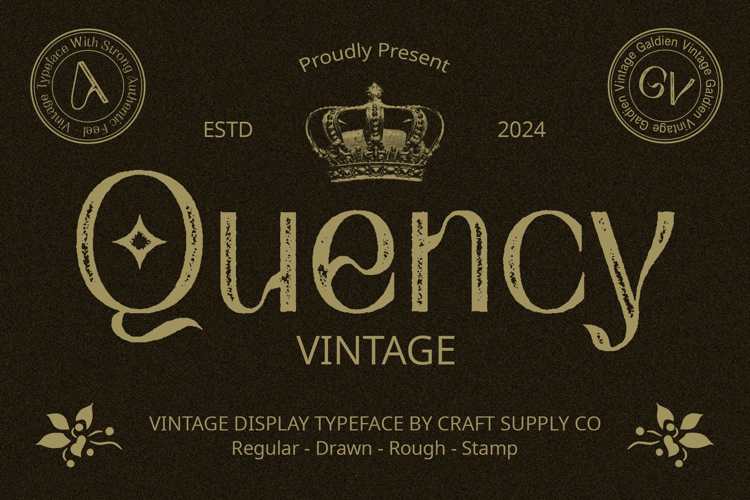 Quency Vintage Stamp Font