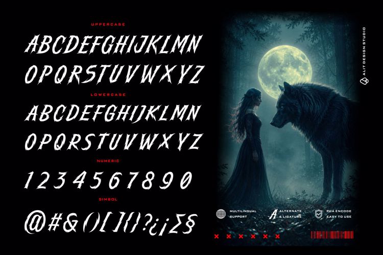 Preview of Vandals Slash Font