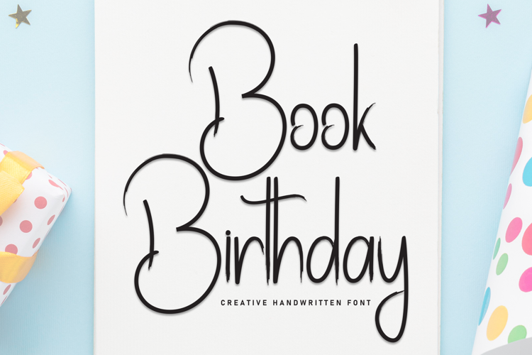 Preview of Book Birthday Font