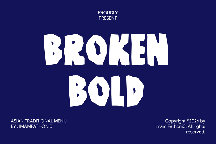 Preview of Broken Bold Font