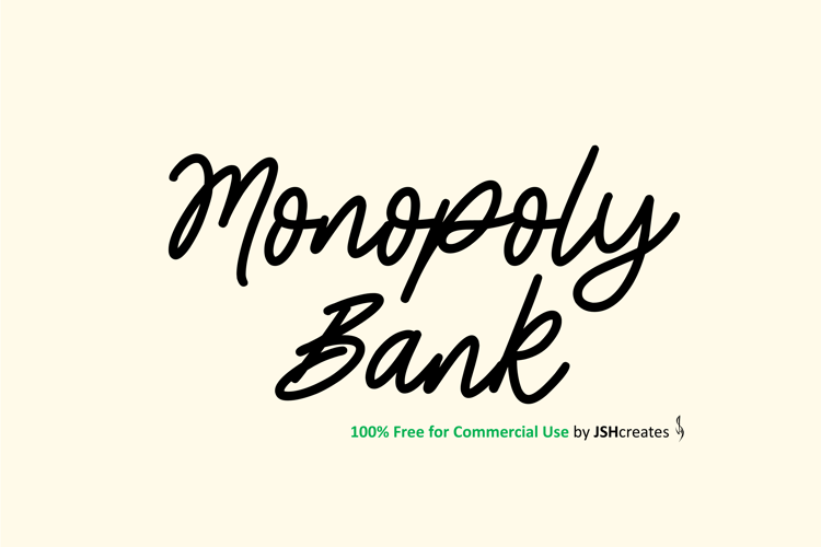 Preview of Monopoly Bank Font