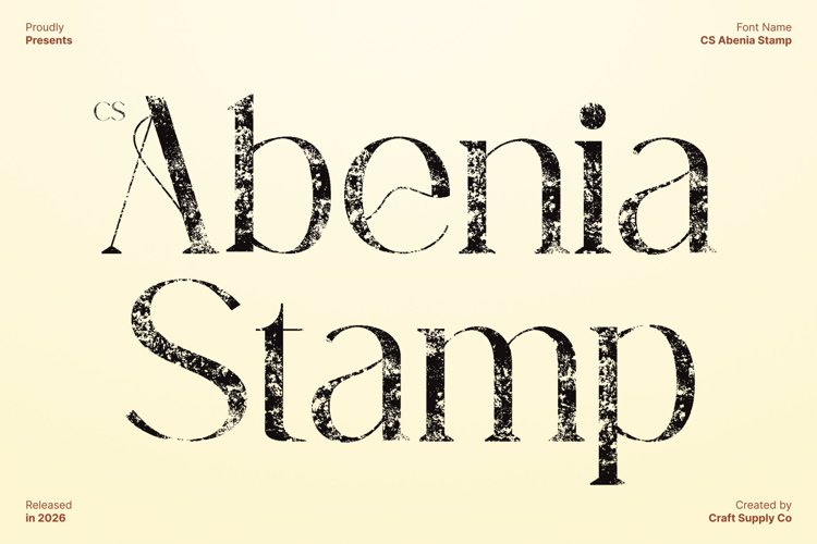Preview of CS Abenia Stamp Font