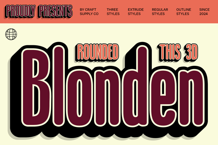 Blonden Rounded 3D Font